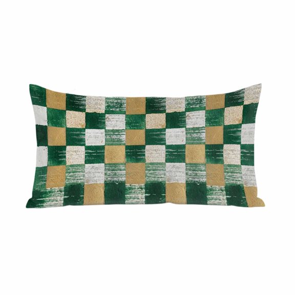 Grenade Brown Buffalo Plaid Satin Pillowcases with Zipper Cal King Size Cooling Silk Pillow Cases for Hair and Skin Soft Modern Abstract Art Checkered Throw Pillow Covers for Women Men 20x40 Inch