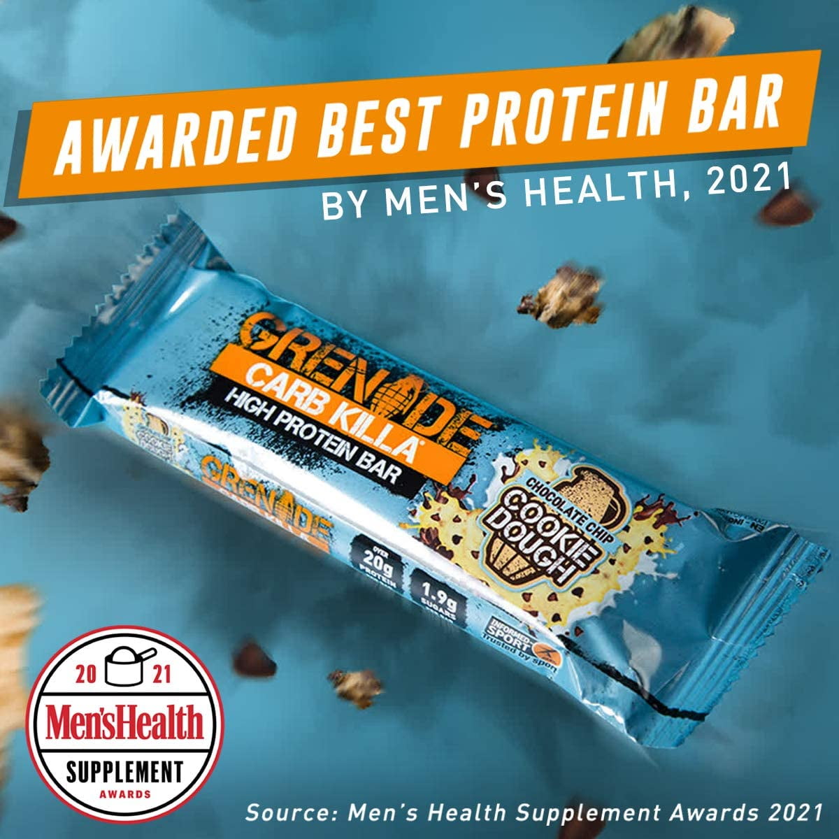 Grenade Carb Killa High Protein and Low Sugar Candy Bar, 12 x 60 g