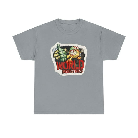Grenade Flameboy World Industries 2001 Skateboard Vintage Classic TShirt Print - Gravel / M