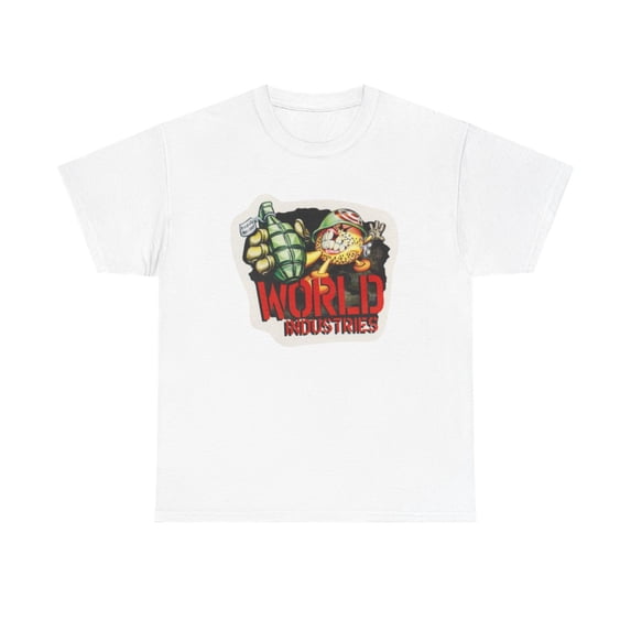 Grenade Flameboy World Industries 2001 Skateboard Vintage Classic TShirt Print - White / L