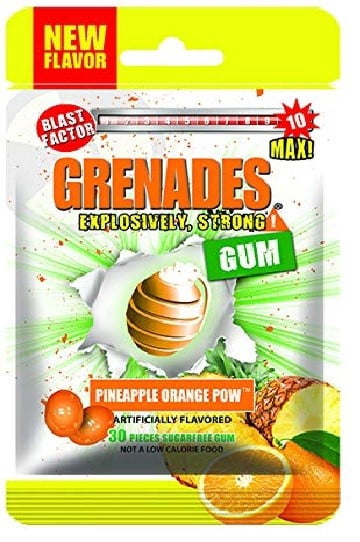 Grenades Gum (Pineapple Orange POW) 30ct Bag