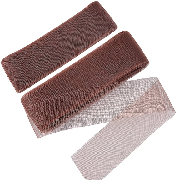 Grenadine Lace Trims Ribbons for Sewing Decoration Coconut Brown 3-1/4 inch(83mm) 25 yards/roll