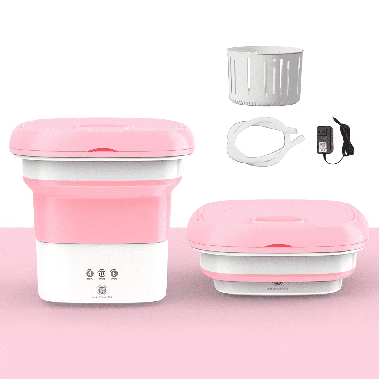 Pink Washing Machine Mini Grencareu Mini Portable Folding Washing Machine, 8L Capacity, Pink ...