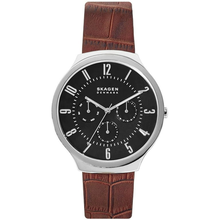 Grenen Black Leather Multifunction Watch SKW6536 Walmart