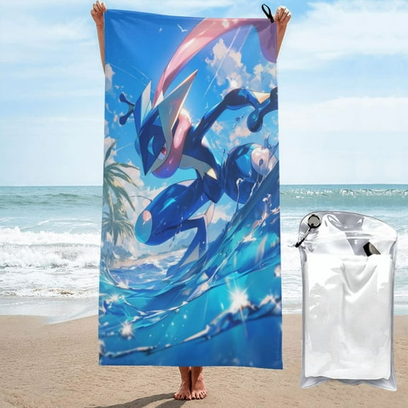 Greninja Beach Towels Lightweight Sand Free Oversized Large Bath Towel Quick Dry Absorbent Towel for Travel Swim Pool Gym Yoga Camping Outdoor 27.5"X55"