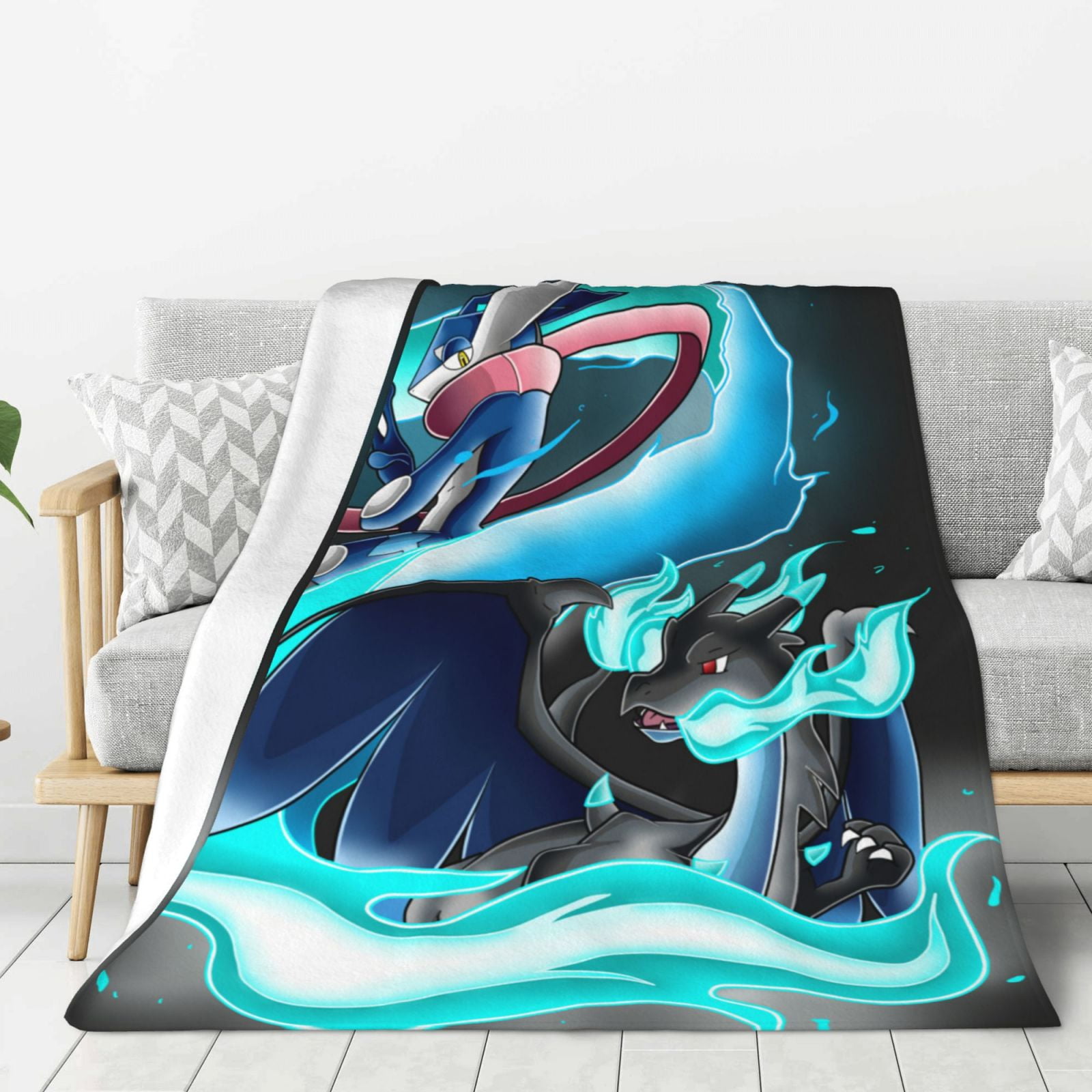 Greninja_Charizard Thick Blanket Cozy Soft Fuzzy Antipilling Flannel