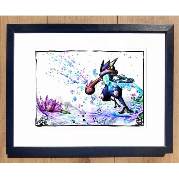 Greninja Colour Splash Pokemon Fan Art Anime poster Wall Art Decor 8x12 UNFRAMED