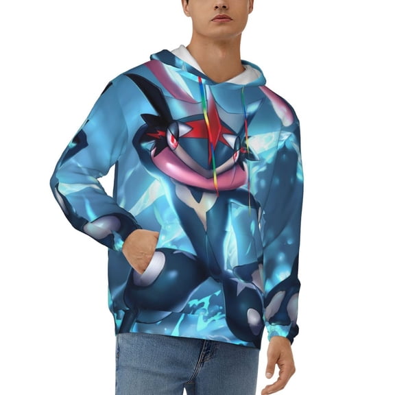 Greninja Men's Hoodie Novelty Pattern Long Sleeve Unisex Pullover Hoodies Casual Hooded Sweatshirt with Pocket