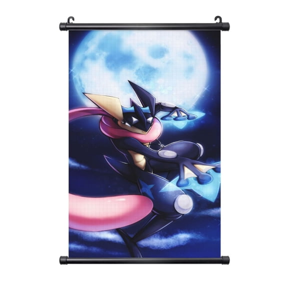 Greninja Poster Plastic Shaft Wall Hanging Banner Painting Canvas Artwork Wall Art Scroll Hanger Decor For Home Office 16"X24"