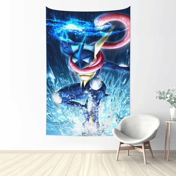 Greninja Tapestry Aesthetic Wall Hanging for Living Room Bedroom Art Tapestries Poster Blanket College Dorm Home Decor 60x40 Inch