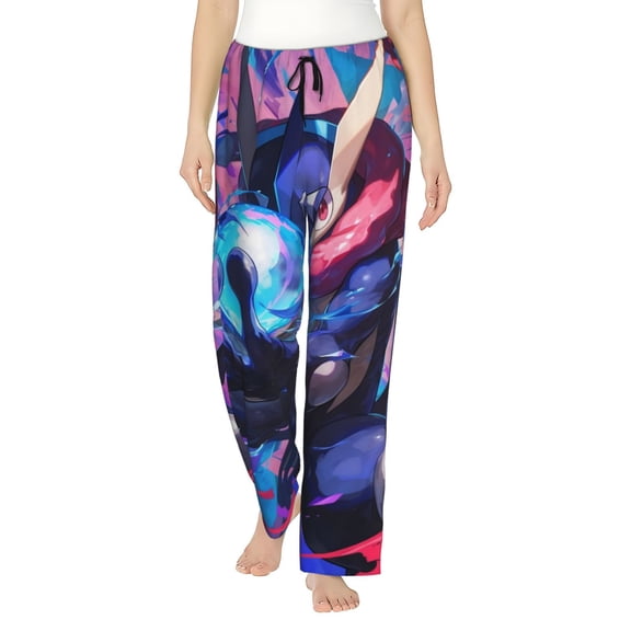 Greninja Women's Pajama Pants Ultra Soft Comfy Sleep Lounge Pants Cartoon Print Lightweight Casual Bottoms Loungewear