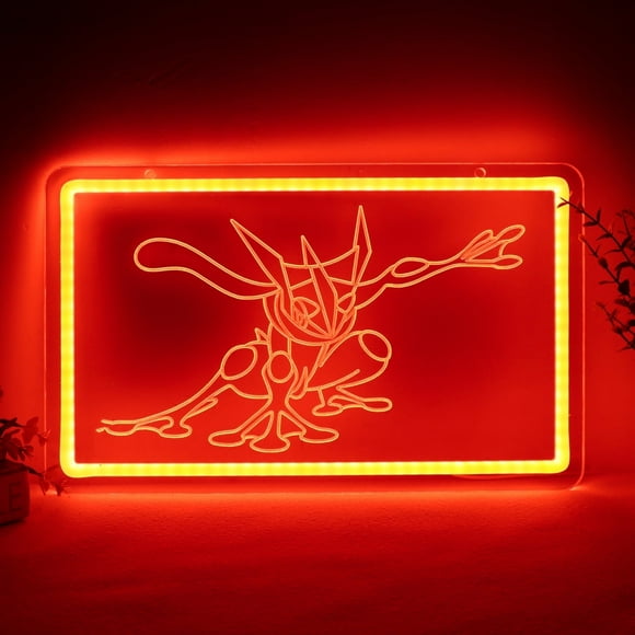 JFLLamp Greninja  Neon Light 14.8x8 inches - USB Powered, Anime Cartoon Style - Wall Decor for Bedroom, Living Room, Bar, Game Room, Party