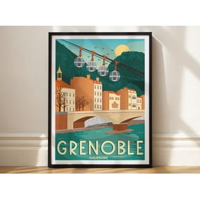 Grenoble Poster, Chartreuse Alps Travel Wall Art, Unframed Paper Poster 8x10in