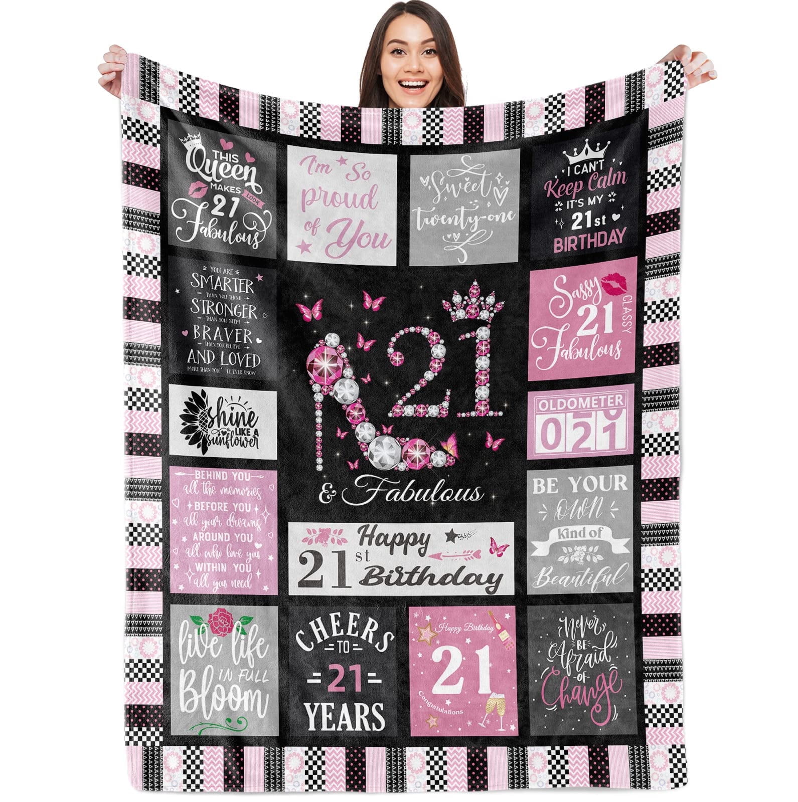 Gresahom 21th Birthday Gifts for Girl Blanket, 21th Birthday ...