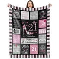thumbnail image 1 of Gresahom 21th Birthday Gifts for Girl Blanket, 21th Birthday Decorations for Girl, 21st Birthday Gift Ideas, 21 Birthday Blanket, Gifts for 21 Year Old Girl Throw Blanket(50"x60"), 1 of 7