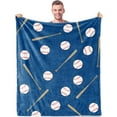 thumbnail image 1 of Gresahom Baseball Blanket for Boys Men, Baseball Gifts Soft Plush Flannel Blanket for Kids Adults, Blue Baseball Sport Fleece Blanket for Birthday Graduation Children's Day Travel(50"x60"), 1 of 1