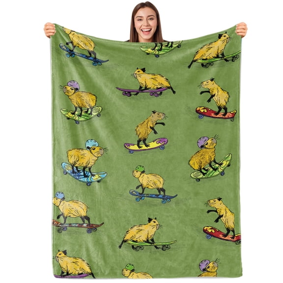 Gresahom Capybaras Blanket Gift for Adults and Kids Family Animal Capybaras Blanket Super Soft Plush Flannel Throw Blanket for Couch Bed Sofa(30"x40")