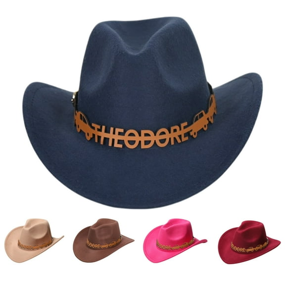 Gresahom Custom Toddler Cowboy Hat Age 2-8t, Personalized Boys Western Hat for Kids Men Women, Baby Leather Hatband Girls Cowgirl Hat(Children (52-54cm))