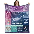 thumbnail image 1 of Gresahom Dolphin Throw Blanket Dolphin Gift Girls, Dolphin Lover Gifts, Just A Girl Who Loves Dolphins Theme Funny Dolphin Gifts for Crazy Panda Lady Birthday Gradution Christmas Gifts Travel(60"x80"), 1 of 7