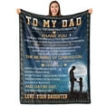 thumbnail image 1 of Gresahom Gifts for Dad from Daughter to My Dad Blanket Best Gift for Fathers Day Birthday Bday Present Idea for Father Men Healing Thoughts Throw Blanket(40"x50"), 1 of 7
