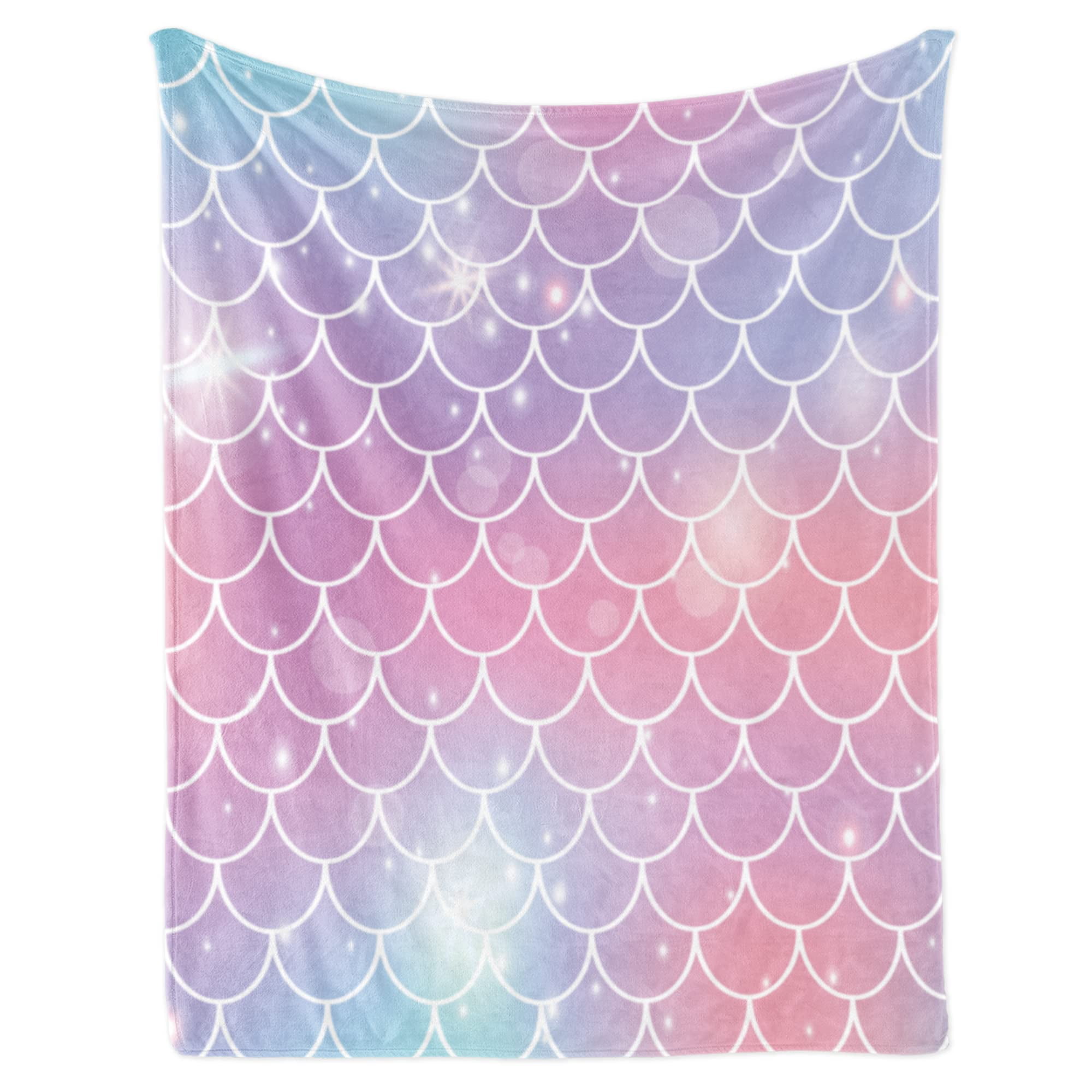 Gresahom Mermaid Scales Throw Blanket for Girls Baby, Soft Plush Flannel Blanket Mermaid Birthday Gift for Kids, Lightweight Fleece Blanket for Birthday Children's Day Graduation Travel(60"x80")