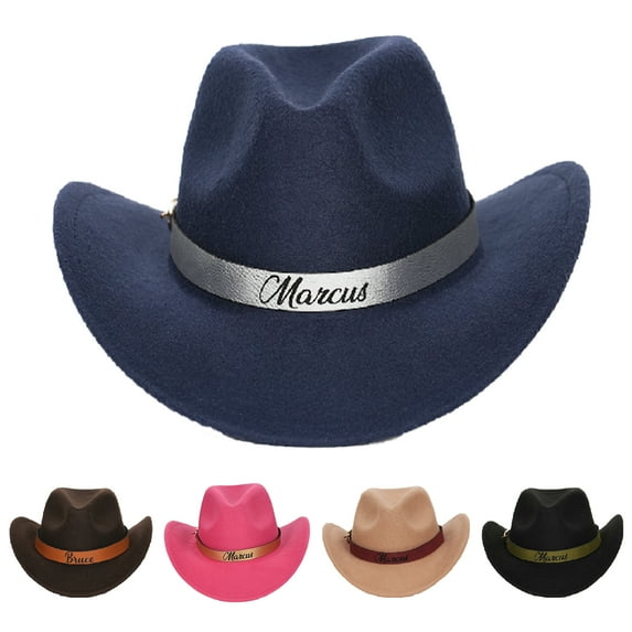 Gresahom Personalized Boys Cowboy Hats for Kids Ages 2-8, Leather Hatband Toddler Cowboy Hat, Western Cowgirl Hat for Girls(Children (52-54cm))
