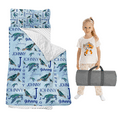 thumbnail image 1 of Gresahom Personalized Toddler Sleep Mat, Child Sleeping Bag for Preschool Girls and Boys, Blue Turtle Kids Nap Mat with Pillow and Blanket, Custom Back to School Gift, 1 of 9