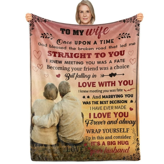 Gresahom Valentines Day Birthday Gifts for Wife, Wife Birthday Gift Ideas, Wedding Anniversary Valentines Day Romantic Gifts for Her, Gifts for Wife from Husband,Valentines Day Gifts for Wife(60"x80")