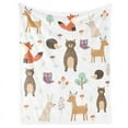 thumbnail image 1 of Gresahom WEALLIN Fox Gift Woodland Blankets, Fox Blankets for Girls, Giraffe Blanket for Boys, Soft Blanket for Children's Day Gift, Birthday Gift 1 2 3 4 5 Year Old Toddler Girls Kid Child(30"x40"), 1 of 7