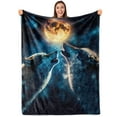 thumbnail image 1 of Gresahom Wolf Blanket Gift for Adults and Kids Family Animal Wolf Moon Blanket Super Soft Plush Flannel Throw Blanket for Couch Bed Sofa(30"x40"), 1 of 8