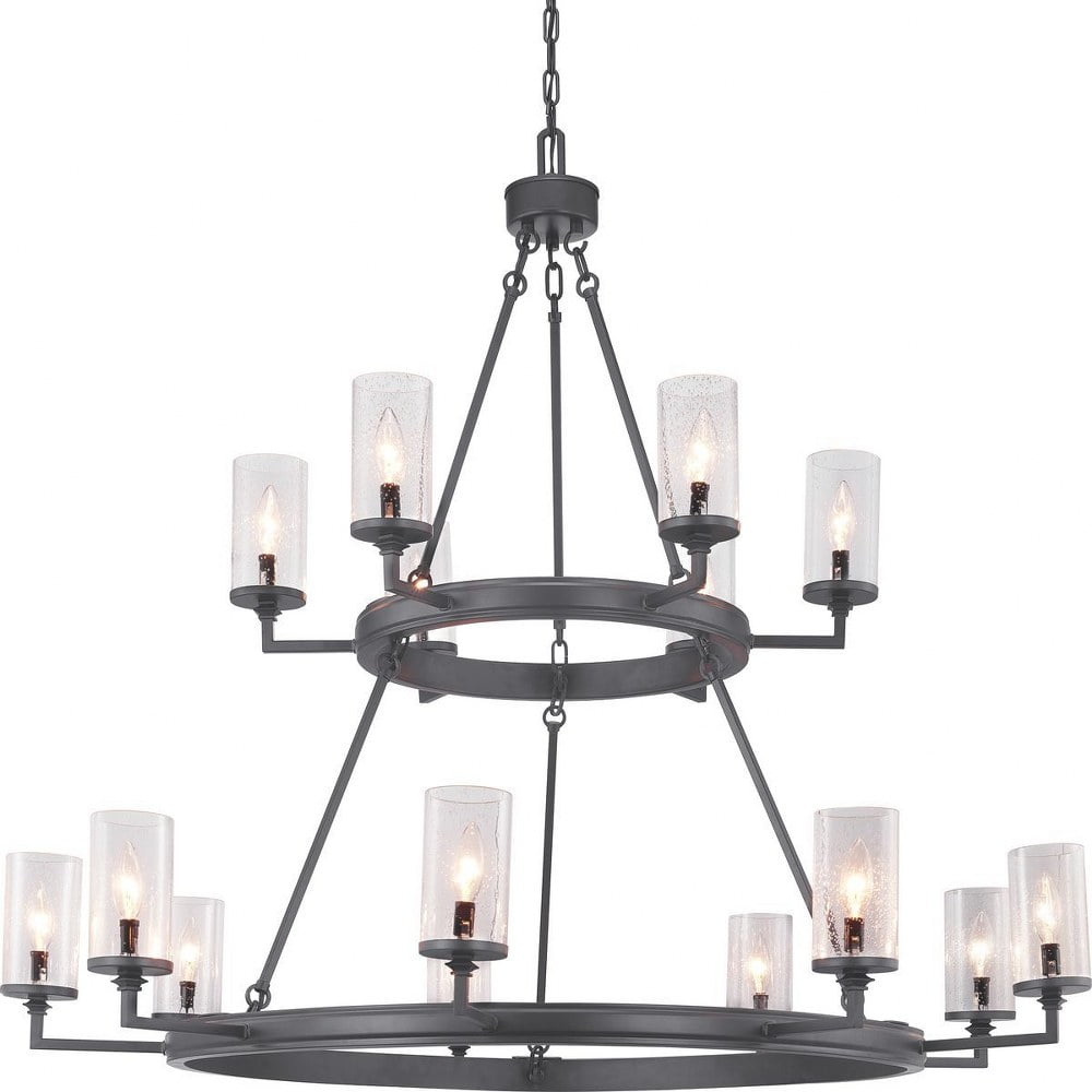 Gresham Graphite Steel 15-Light Taper Candle Chandelier