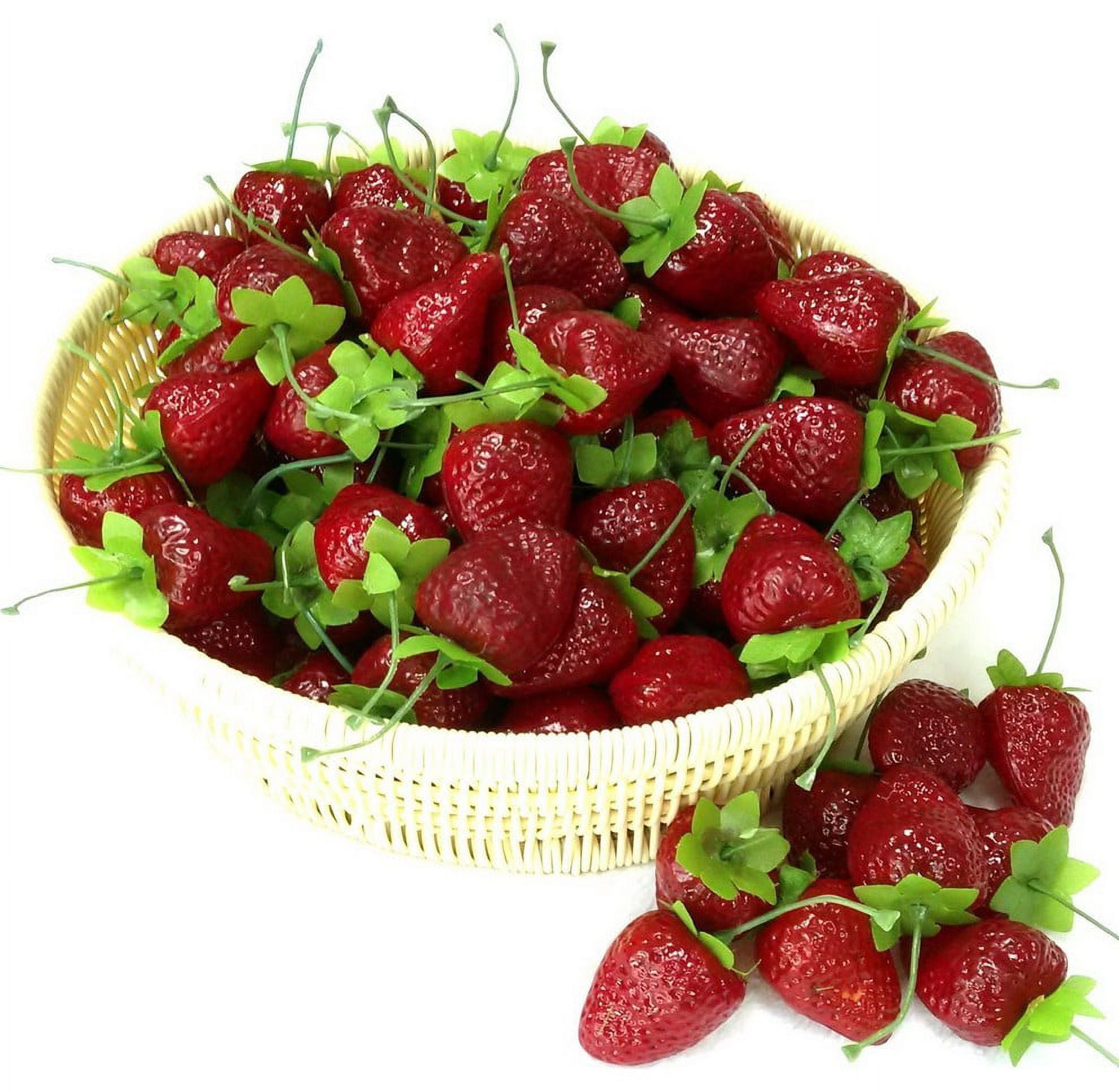 30pcs Artificial Red Strawberries – Fake Fruit Decor For Home, Party, Christmas Displays