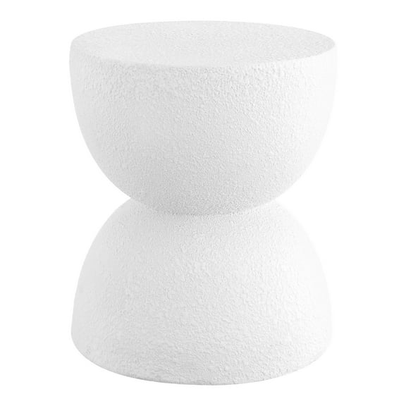 Greta 18" Mid-Century Modern Drum Accent Table , White