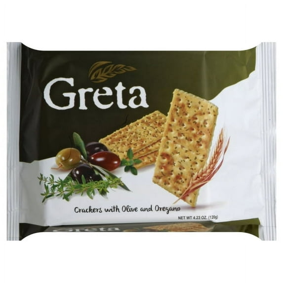 Greta Crackers with Olive and Oregano, 2 Pack, 4.23 oz each