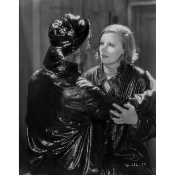 Greta Garbo and a Man wearing Shiny Black Outfit Photo Print (24 x 30)