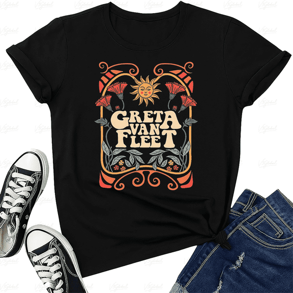 Greta Van Fleet Retro Floral Dream Tour Rock Band Vintage Graphic Unisex T-Shirt, up to size 5XL