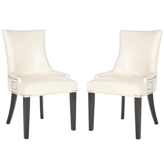 Gretchen Side Chairs-Color:Flat Cream,Finish:Espresso,Quantity:Set of 2