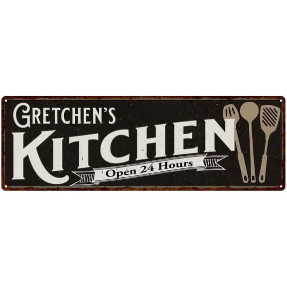 Gretchen's Kitchen Sign Chic Wall Decor Gift Mom 8x24 108240014447