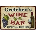 thumbnail image 1 of Gretchen's Rustic Wine Bar Sign Wall Decor Kitchen Gift 8 x 12 High Gloss Metal 208120056931, 1 of 1