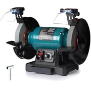 Greteefor Variable Speed 6 Bench Grinder, 1725 3750 rpm, Brushless Induction Motor, Work Light, Diamond Dresser, Water Tray, Stable Cast Iron Base
