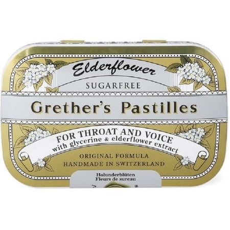 Grether's Pastilles Elderflower Sugar Free 3.75 oz. (44 Lozenges)