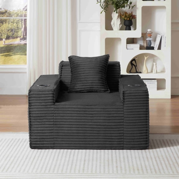 Gretop 1 Seater Sofa Boneless Couches,No Assembly Needed, Modern Sofa for Compact Living Rooms, Apartments, and Offices