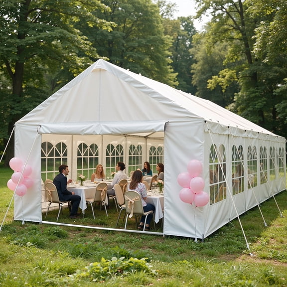 Gretop 20'x40' Car Canopy Party Tent Outdoor Gazebo with 4 Storage Bags Removable Sidewalls