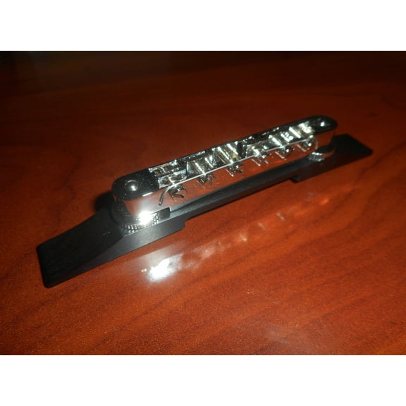 Gretsch Adjustomatic Bridge Assembly - NICKEL WITH EBONY BASE - 006-0884-049