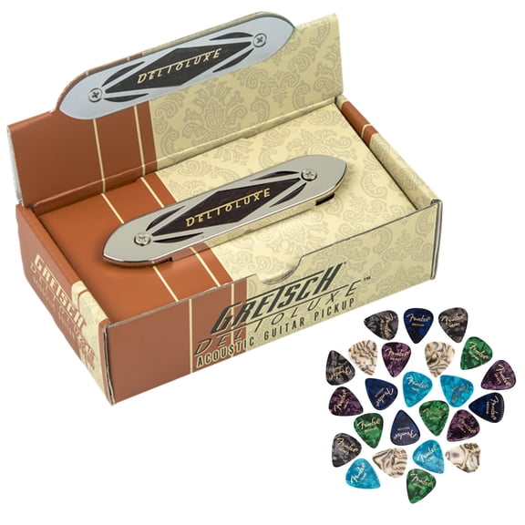 Gretsch Deltoluxe Acoustic Soundhole Pickup - Chrome w/ Picks
