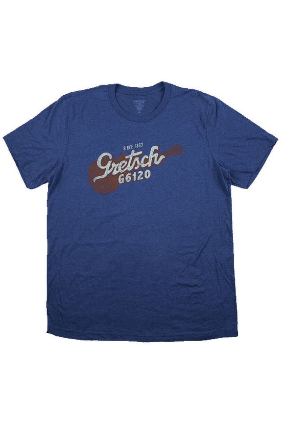 Guitars G6120 Navy Blue Graphic T-Shirt - Mens Size Medium #9226120504