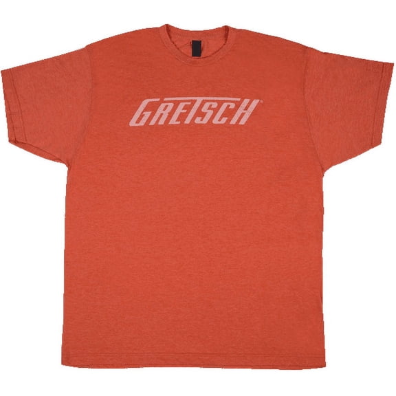Gretsch Guitars Heather Orange Logo Graphic T-Shirt, Mens Size 2XL #0994876806