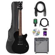 Gretsch Ignite Jet Club Electric Guitar - Jet Black Bundle with Frontman 10G Amplifier, Gig Bag, Tuner, Strap, Instrument Cable, Picks, and Austin Bazaar Instructional DVD