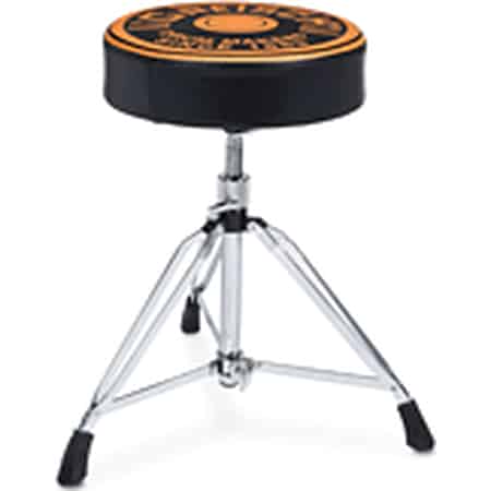 Gretsch Drums - Drum Throne with Round Badge Logo - Black With Orange Writing