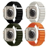 Gretung 4 Pack Compatible with Apple Watch Ultra Band 49mm 45mm 44mm 42mm 41mm 40mm 38mm for Men Women, Adjustable Alpine Loop Nylon Band for Ultra/Ultra 2 iWatch Serie 9 8 7 6 SE 5 4 3 2 1